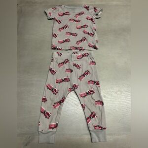 Old Navy Fire Engine Pajama Set for Toddler & Baby Size 12-18 Months